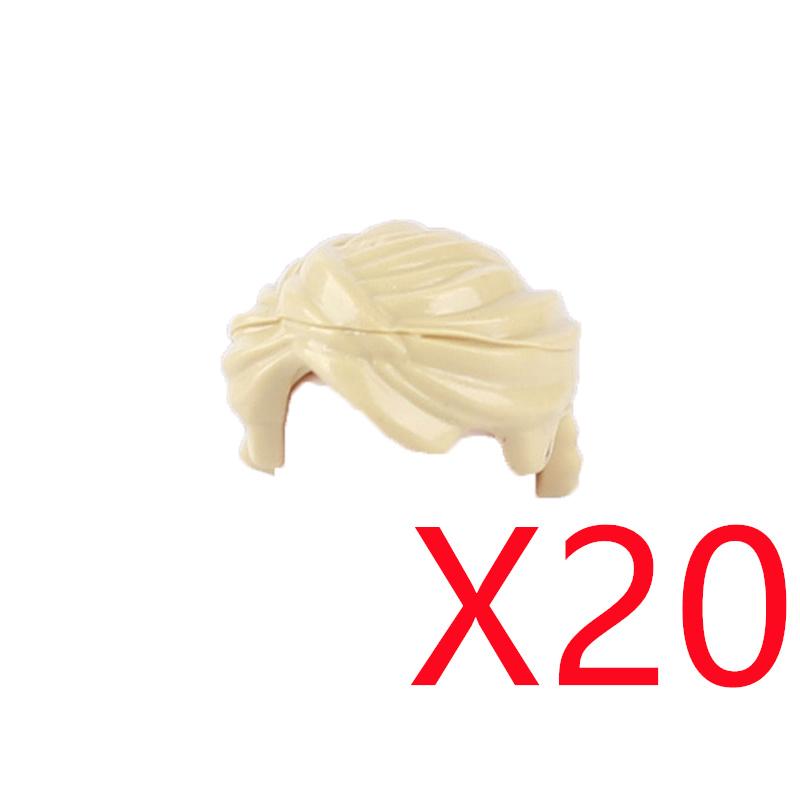 MOC City Building Blocks Figure Body Parts Creative Accessories Long Hair Brown Black Gold Mini Brick Compatible Toy Gift k030