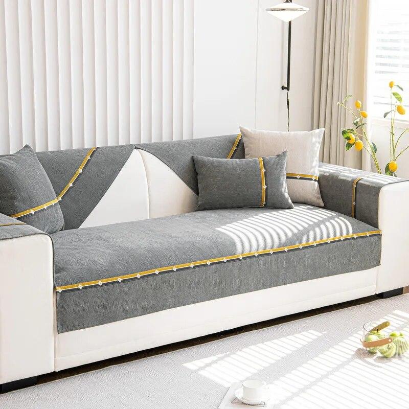 

Универсальная диванная подушка из синели Four Seasons, простой защитный чехол для диванов, противоскользящая подушка для домашнего декора, диванная подушка для гостиной 70x50cm 1pcs