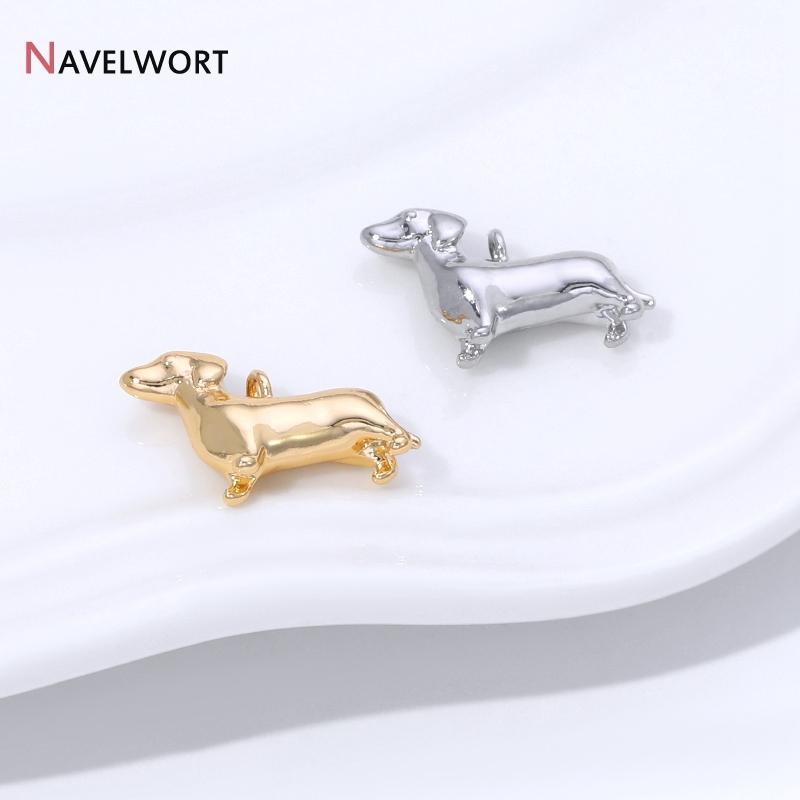 14K Gold Plated Brass Metal Dog Charms Pendant Animal Charms Pendant DIY Bracelet Necklace Making Accessories Jewelry Materials