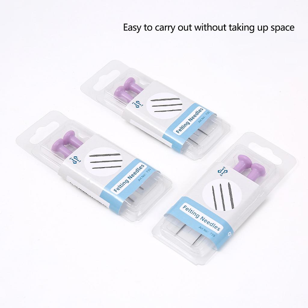 6Pcs Wool Felting Needle with Ergonomic Grip Beginner Wool Felt Needle Set Wool Felting Supply Needle Felting Tool
