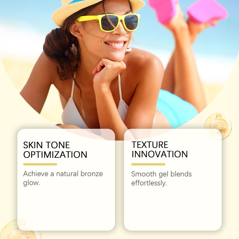 Carrot Tanning Gel Hydrating Lightweight Fast Absorbing Bronzing Gel Moisturizing Natural Sunless Tan Enhancer
