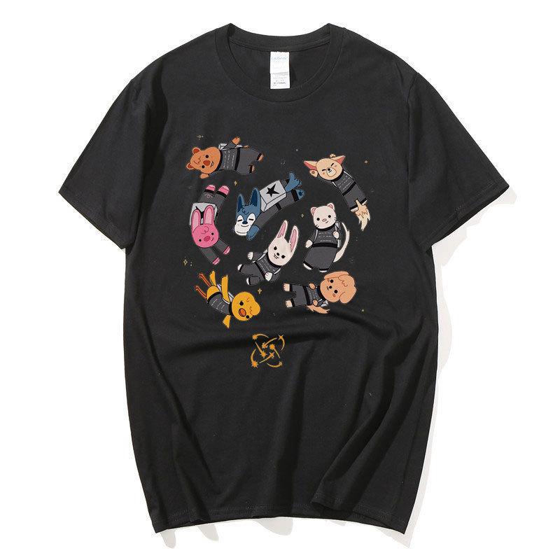 Support Stray Kids Combination Around Harajuku Print Fashion Men S And Women S T-Shirts Tops Short Sleeves S