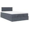 Ottoman Bed with Mattress & LEDs Dark Grey 120x190 Cm Velvet