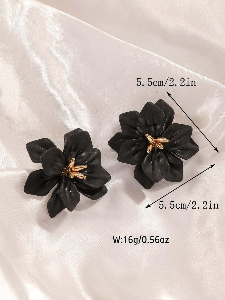 Sculptural Floral Acrylic Earrings Oversize Sweet Bloom Studs with a Modern Art Vibe OG050
