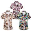 Stylish Summer Casual Floral Short Sleeve Shirt For Men In Plus Sizes With Comfortable Fit