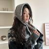 ins wind solid color pineapple pattern knitted wool warm ear protection strap hat wool earmuffs versatile autumn and winter earmuffs