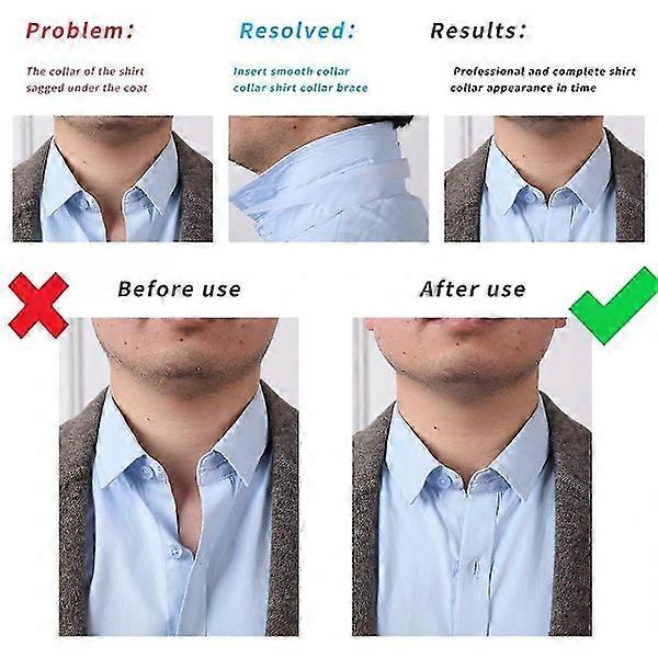 2 PCS Adjustable Shirt Collar Supports Package Collar Supports for Men Women Shirt & Collar