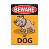 Hisun Tin Sign Vintage Assorted Beware Of Dog Cartoon Bulldog Wolf Tin Sign Set Retro Funny Angry Pet Warning Metal Wall Art Rustic Security