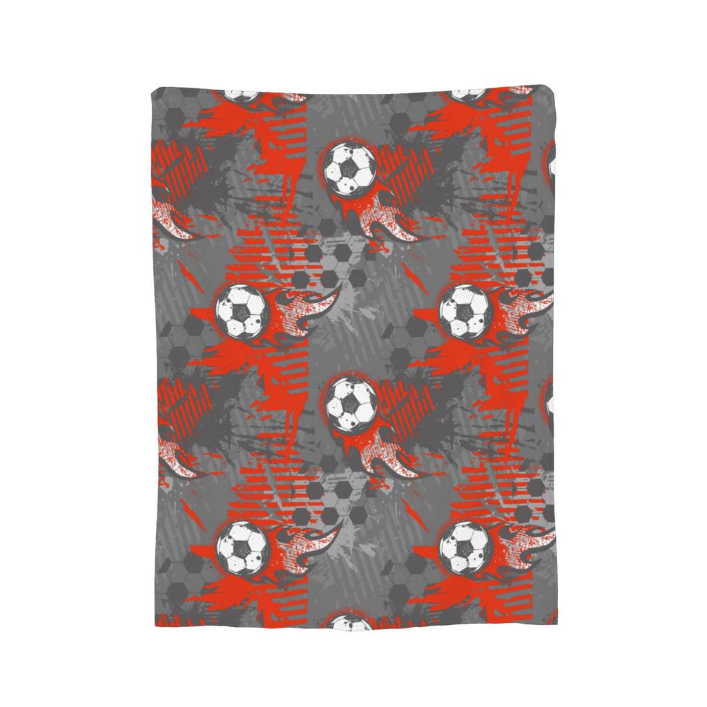 Cartoon Soccer Ball Football Blanket Coral Fleece Plush Print   Multifunction Warm Throw Blanket for Bed Outdoor Bedspreads