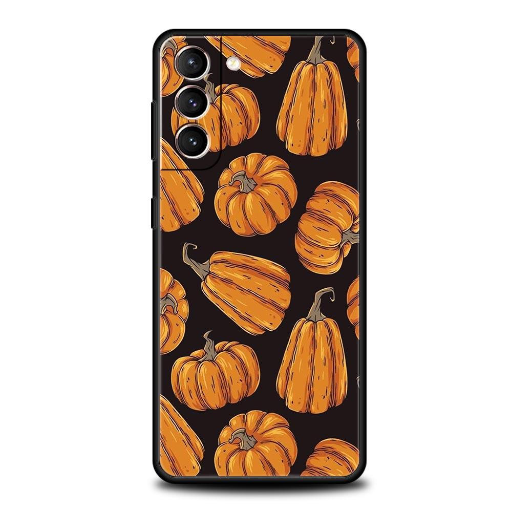 Phone Case For Samsung S24 S23 S22 Ultra S20 S21 FE 5G S10 S9 Plus S10E S8 S7 Edge Cover leaves fall fox pumpkin Halloween
