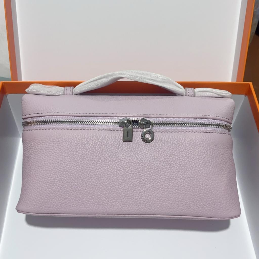 Top layer cowhide lunch box with genuine leather small square bag - versatile handbag for women with a slanted crossbody design