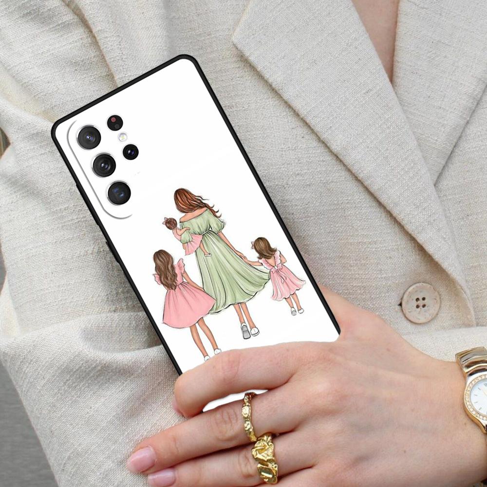 Baby Mom Daughter Girl Son Dad Cell Phone Case for Samsung Galaxy S26 Ultra S25 S24 S23 S22 S21 S20 Note10 Cover