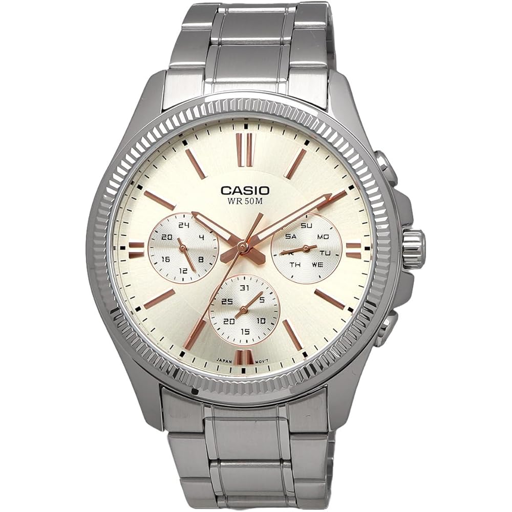 Casio Standard Quartz Men's Watch MTP-1375D-7A2V 24-Hour Display Champagne Color Imported Model