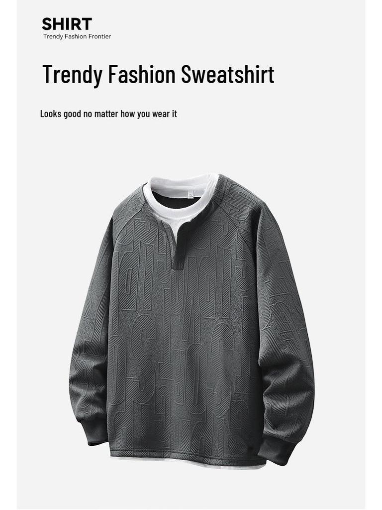 Men's Plus Size Fleece-Lined Two-Piece Style Hoodie - Autumn/Winter Casual Loose Fit