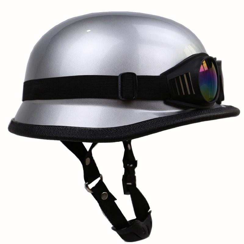 Retro DOT-Certified Half Motorcycle Helmet with Goggles for Outdoor Riding