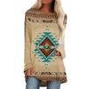 Damen Mode Lässig Langarm Boho Retro Langarm Print Top