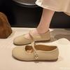 Fashion Low heeled elegant square toe flat shoes for spring summer new soft soled cute round toe casual versatile women's single shoes