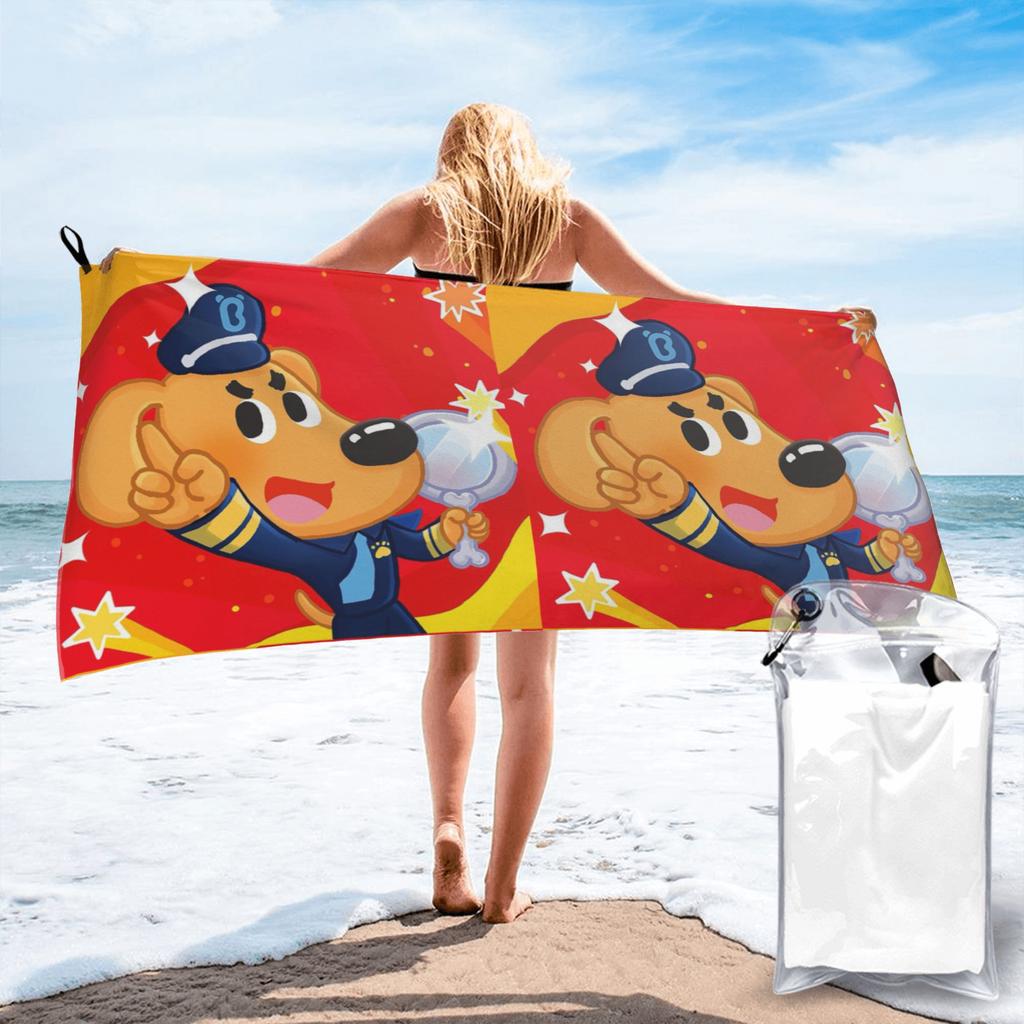 Sheriff Labrador Beach Towel Soft Microfiber Quick Dry Absorbent Quick Towels For Swimming
