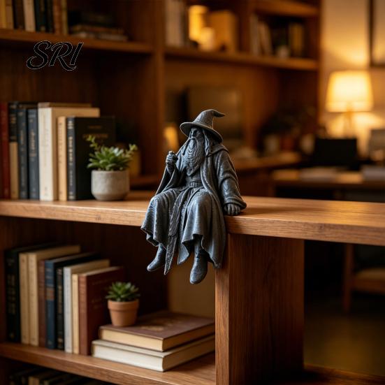 Low-key High-end Wizard Art 3D Printed Figurine, Small Shelf Sitter, Collectible Magical Home Decor Desktop Ornament for Bookshelves, Desks,