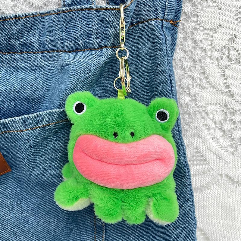 Adorable Frog And Duck Plush Keychain Couple Cute Animal Transforming Bag Charm