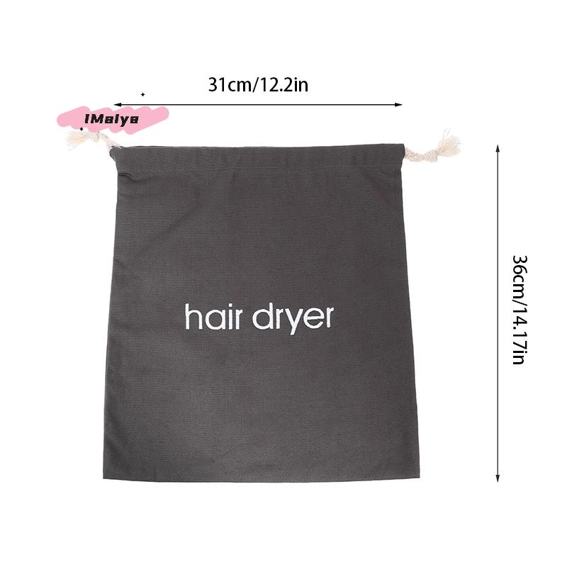 M-Travel Hair Dryer Cloth Bag Hair Diffuser Hairdryer Bag Drawstring Closure Cover Canvas Storage Belt Mouth Drawstring Dust Bag