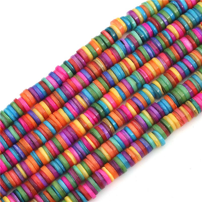 Naturmuschel gefärbter runder Scheiben-Abstandshalter für DIY Armband- & Halskettenherstellung