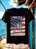 Funny WTF Is A Kilometer Skeleton Graphic - American Flag Design with Metric Conversion Joke - White Tee for Men & Women T-shirt