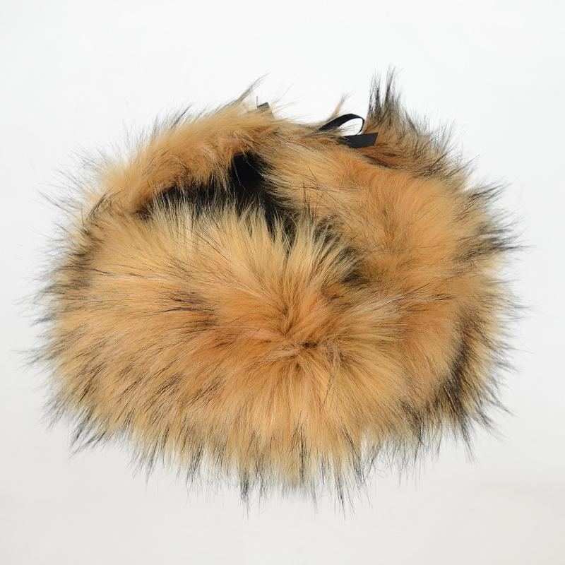

Зимняя шапка-ушанка из искусственного лисьего меха, енотового меха, мужская и женская, плюшевая теплая, для защиты ушей от холода, меховая, для внешней торговли average size коричневый