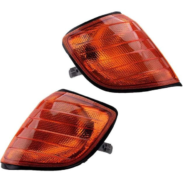 Front Corner Light Side Marker Light Cover Clear Lens, 1408260543 1408260643, 1992-1999 Compatible with Mercedes Benz S Class W140, Park Signal