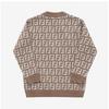 Fendi Jug054 Aobg F1m09 Ff Jacquard Wool Kids Cardigan