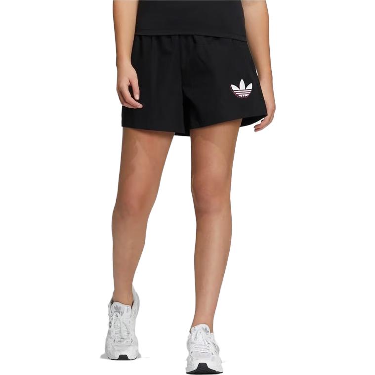 adidas Originals Solid Color Elastic Waist Sports Shorts Women Shorts Black HH9448