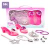 Pretend Play Jewelry Toys Princess Accessories Set For Toddler Girls Dress Up Shoes Toys Crown Necklace Ring  Makeup Toy