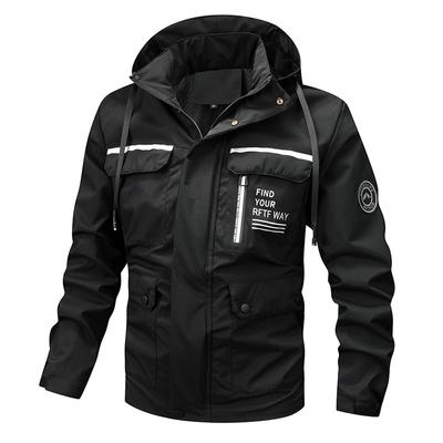 Herren Freizeitjacke Parker Mantel Herbst und Winter Kapuzenjacke Hemd Herrenjacke Einfarbig Outdoor Trend