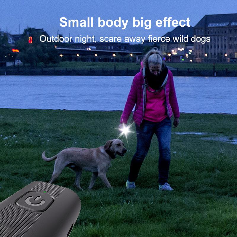 Mini Ultrasonic Dog Trainer Dog Repeller Ultrasonic Dog Repeller with LED Effective for Dogs Anti-barking Training Device