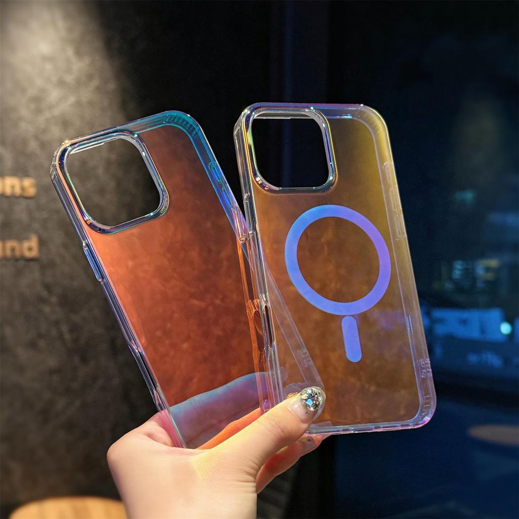 iPhone 17 Pro Max Case Apple 16 Gradient Laser Stripes Magnetic Protective Cover