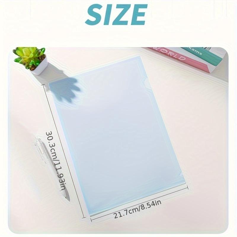 Morandi Color A4 File Set L-shaped Single-page Data Folder Insert Transparent Roll Sorting Sleeve Storage Folder Resume Folder