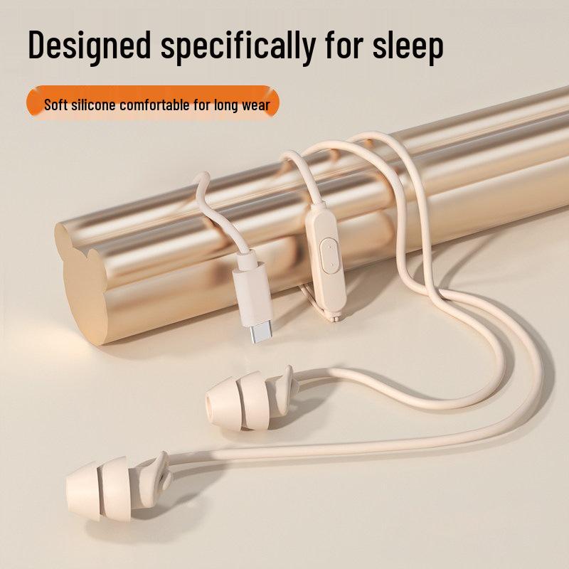 ASMR Sleep Aid Noise-Cancelling Wired Earbuds for Apple, Huawei, iPhone 15/16, Type-C