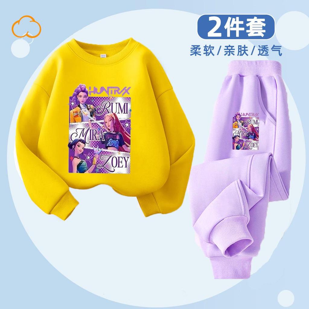 Modă pentru copii Vânătoare de vrăjitoare K-POP Hanorac cu gât rotund Set casual din 2 piese de primăvară și toamnă pentru băieți și fete