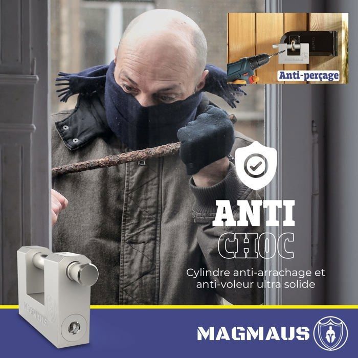 Cadenas - Magmaus - Haute Sécurité - Acier Inoxydable - Résistant Aux Intempéries - Anticorrosif