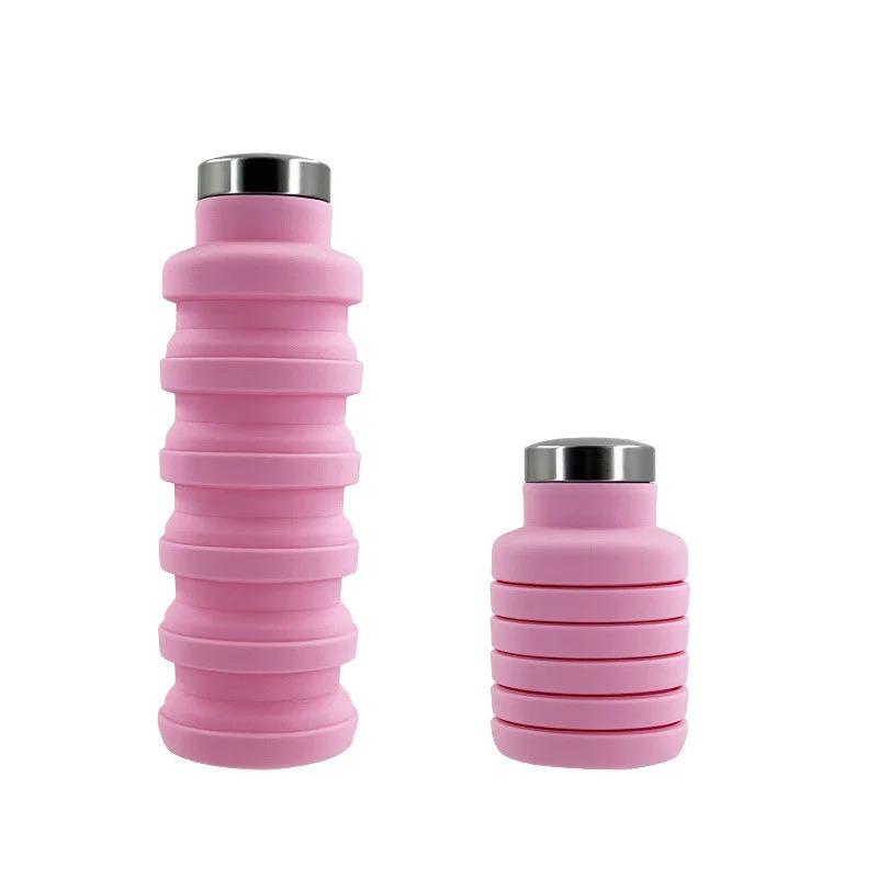 Collapsible Silicone Water Bottle, Leakproof Portable Sports Bottle for Travel & Hiking