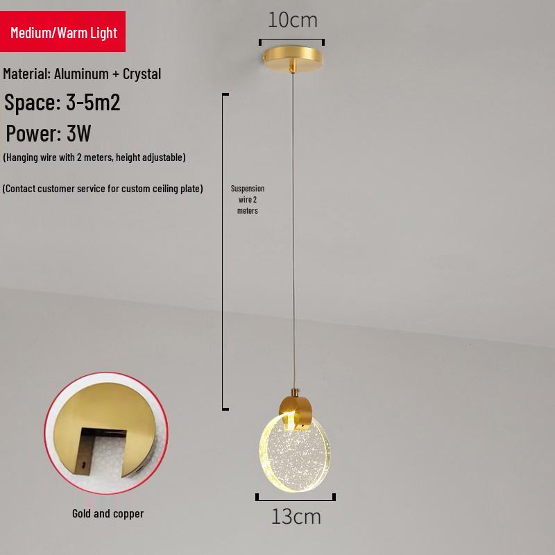 Elegant Art Glass Pendant Light for Bedroom and Bar