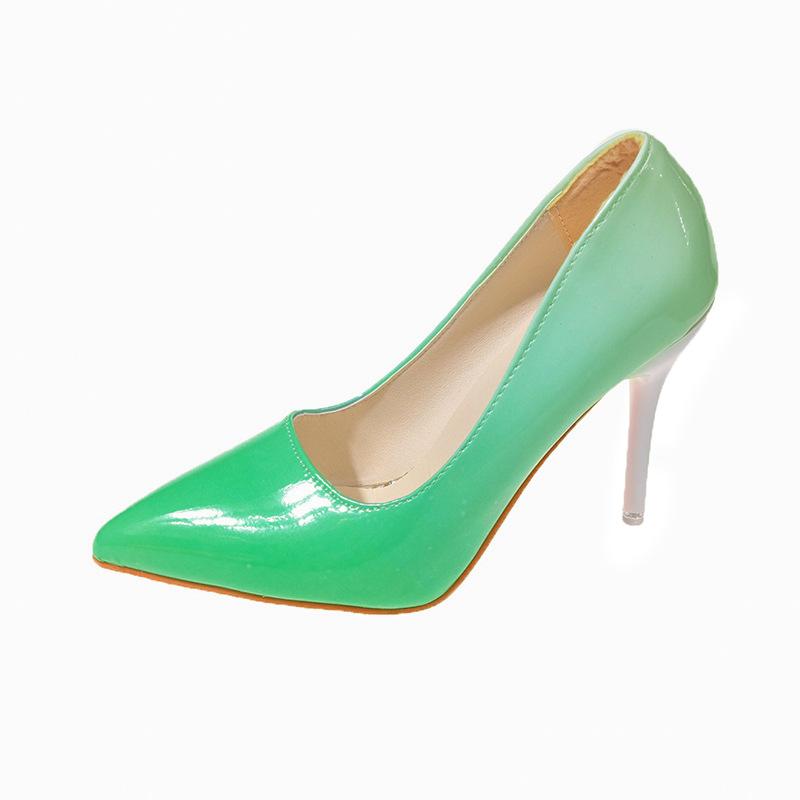 Big high heels women's 2024 new women's shoes spring pointed head shallow mouth single shoes women's thin heel patent leather fashion women's shoes