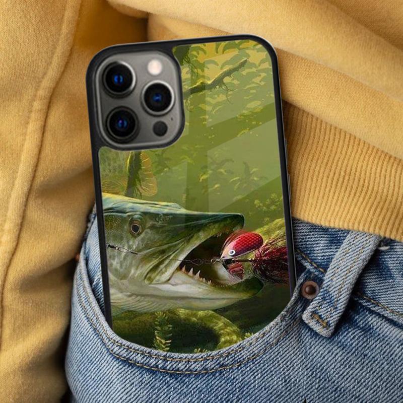 Fishing Painting Soft Phone Case for iPhone 17 Air 16e Pro Max 15 Pro 13 14 Plus 11 12 MagSafe Magnetic Coque