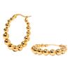 European & American Creative High-End 18K Gold-Plated Beaded Stainless Steel Round Earrings