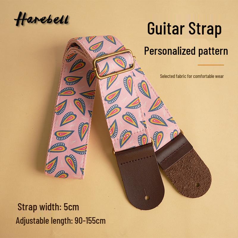 

Tropical Sunset Ukulele Strap - 5cm Wide with Orange Coconut Beach Design 90-155cm Adjustable