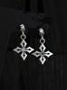 Sterlingworth Lichtb-D1 Natural Stone Silver Cross Earrings