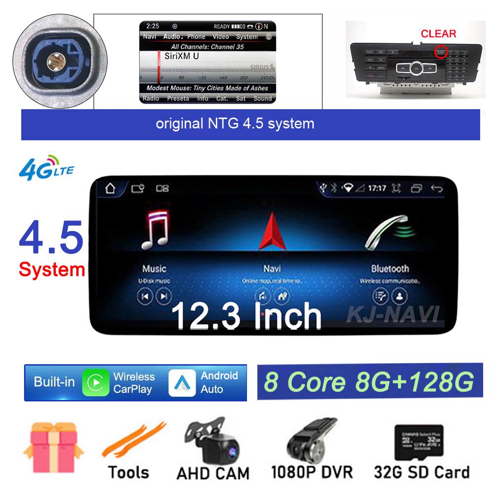New 12.3" Android 14 For Mercedes Benz A Class W176 X117 X156 W463 2015-2018 Car Radio Stereo GPS Navigation Video 4G Lte