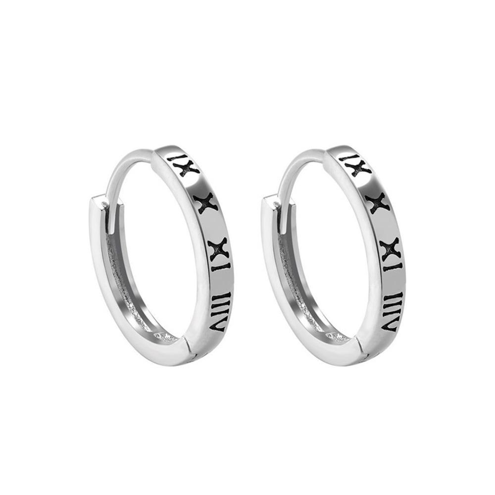 

Roman Numerals Design Men Hoop Earring Lightweight Men Earrings Fashionable Ear Cuffs for Men
