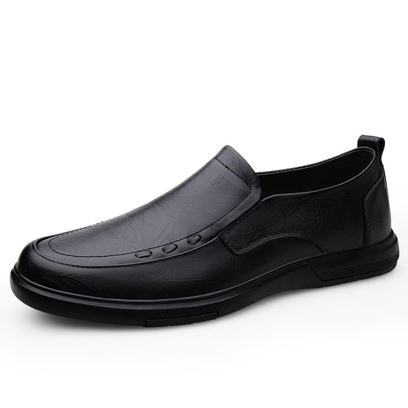 Men's Shoes 2025 Summer New Men's High-end Lace-up Casual Leather Shoes Soft Sole Non-slip One-pedal Large Size Dad Shoes