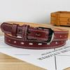 Pu Womens Leather Belt With Double Line And Hollow Design For Jeans Work And